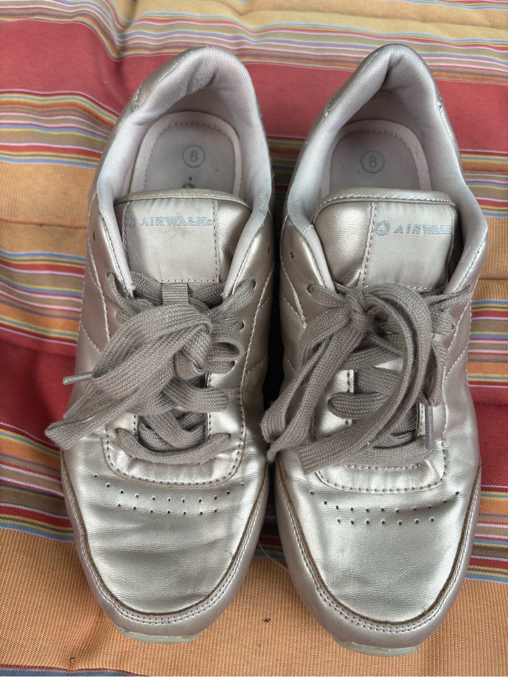 Airwalk Men's Metallic Silver Low-Top Lace-Up Sneakers